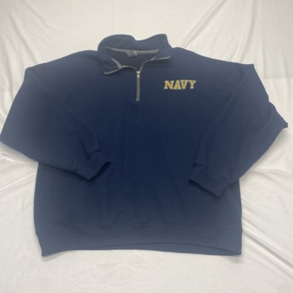 Gildan Heavy Blend US Navy Quarter-Zip Fleece Pullover - Navy Blue, Size XL